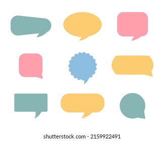 A collection of vector speech and thought communication bubbles