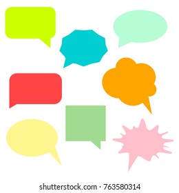 A collection of vector speech and thought communication bubbles