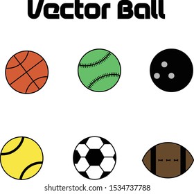 Collection of vector sport balls on white background