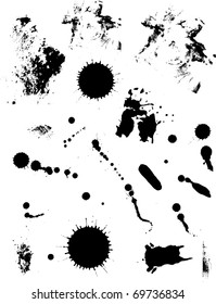 Collection of vector stains for grunge design