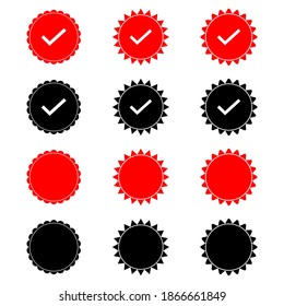 collection of vector stamps without text. with a check mark. white background.eps 10