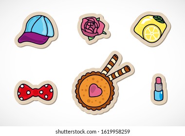 Collection of vector stickers, set of labels