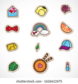 Collection of vector stickers, set of labels