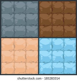 Collection of vector stone  texture, different color