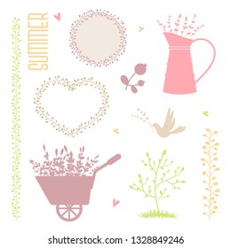 Collection of vector summer elements for design. Eps 10