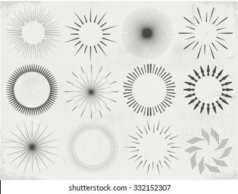 Collection of vector  sunburst