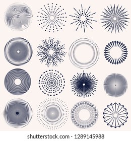 Collection of vector sunburst for design