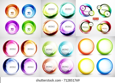 Colección de paneles vectoriales y círculos de banners abstractos