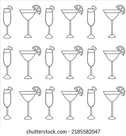 A collection of vector symbols in a fashionable flat style on a white background.A set of icons with drinks,A set of cold drinks,cocktail