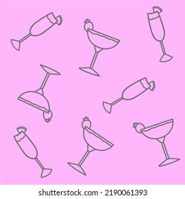 A collection of vector symbols in a fashionable flat style on a white background.A set of icons with drinks,A set of cold drinks,cocktail