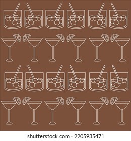 A collection of vector symbols in a fashionable flat style on a white background.A set of icons with drinks,A set of cold drinks,cocktail