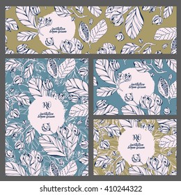 Collection vector template invitations. Sticker printable set.