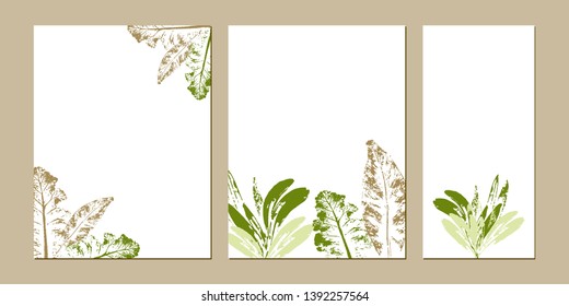 Collection of vector template label, visit cards, square greeting cards and banners with home plants, wild flowers and herbs.Business set of design templates Layout, mockup design for cosmetics.