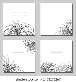 Collection of vector template label, visit cards, square greeting cards and banners with home plants, wild flowers and herbs.Business set of design templates Layout, mockup design for cosmetics.