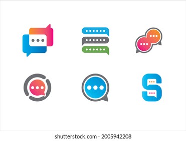 collection vector templates logo gradient shapes chat messages