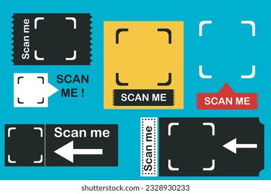Colección de plantillas vectoriales para escanear pagos de código Qr