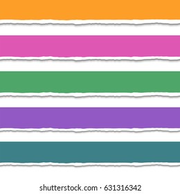 Collection of vector torn paper with ripped edges vector web banners. Torn paper stripes,  for scrapbooking and craft. 