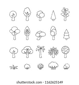 Collection of vector tree icons. Template for logo, web design, advertising