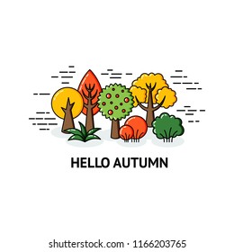 Collection of vector tree icons. Template for logo, web design, advertising. Background, seamless pattern trees.  Backdrop forest