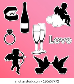 Collection of vector Valentine icons. EPS 10