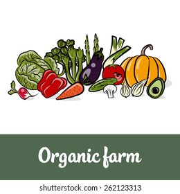 Collection of Vector Vegetables, Organic Farm Vector Concept 