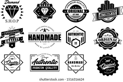 Collection Vector Vintage Badges Logo Design Stock Vector (Royalty Free ...