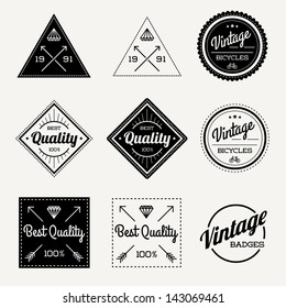 Collection of Vector Vintage Retro Label Set of 9