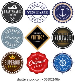 Collection of Vector Vintage Retro Labels
