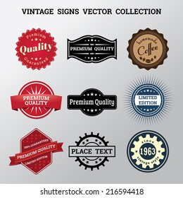 Collection of vector vintage signs and logos