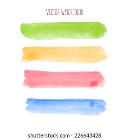 A collection of vector watercolor brushstrokes