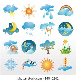 collection of vector, weather icons