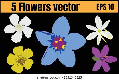 collection of vector wild flowers