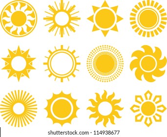 Collection of vectorized suns