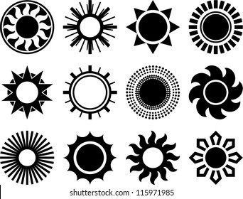 Collection of vectorized suns