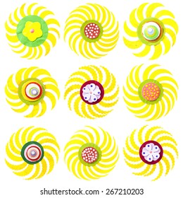 Collection of vectorized suns