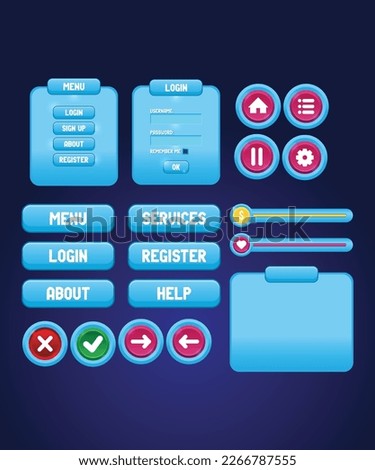 A collection of vectors for buttons in games specifically for children, with button vectors this game adds to the cuteness and attracts children, with colors that are safe to see for children

Vector 
