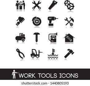 Collection of vectors. Work tools icons set 5.