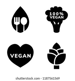 Collection of vegan icon vectors