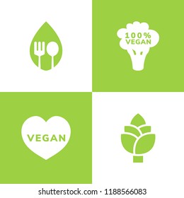 Collection of vegan icon vectors