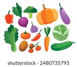 collection of vegetable element design