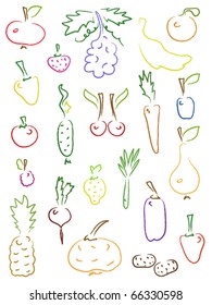 Collection of vegetables and fruits