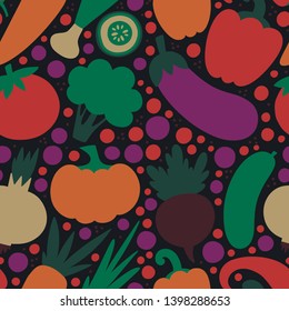 A collection of vegetables isolated on a background. Colorful flat vector illustration.
