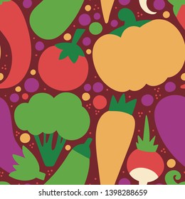 A collection of vegetables isolated on a background. Colorful flat vector illustration.
