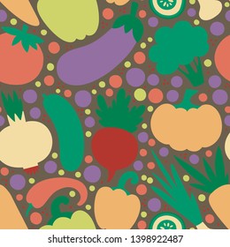 A collection of vegetables isolated on a background. Colorful flat vector illustration.