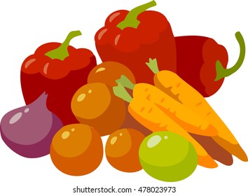 collection vegetables vector. vegetable harvest on white background for your design
