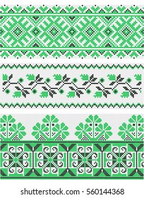 Collection of vegetative ornaments in the Ukrainian style.
