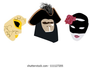 Collection of Venetian carnival masks