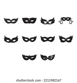 collection of venice carnival icon vector