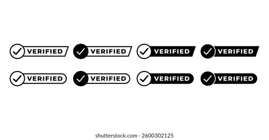 Collection of Verified Icons Check Mark Vector Design Illustration Template