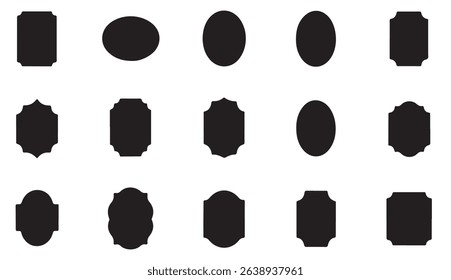 Collection of Versatile Black Shape Frames Perfect for Logos, Branding, and Design Projects